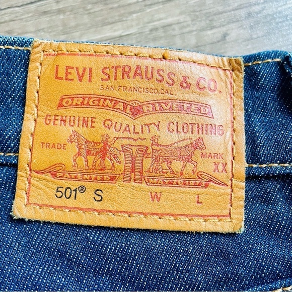 Levi’s 501 Button Fly Straight Leg Jeans 24x28 Big E - Picture 10 of 11